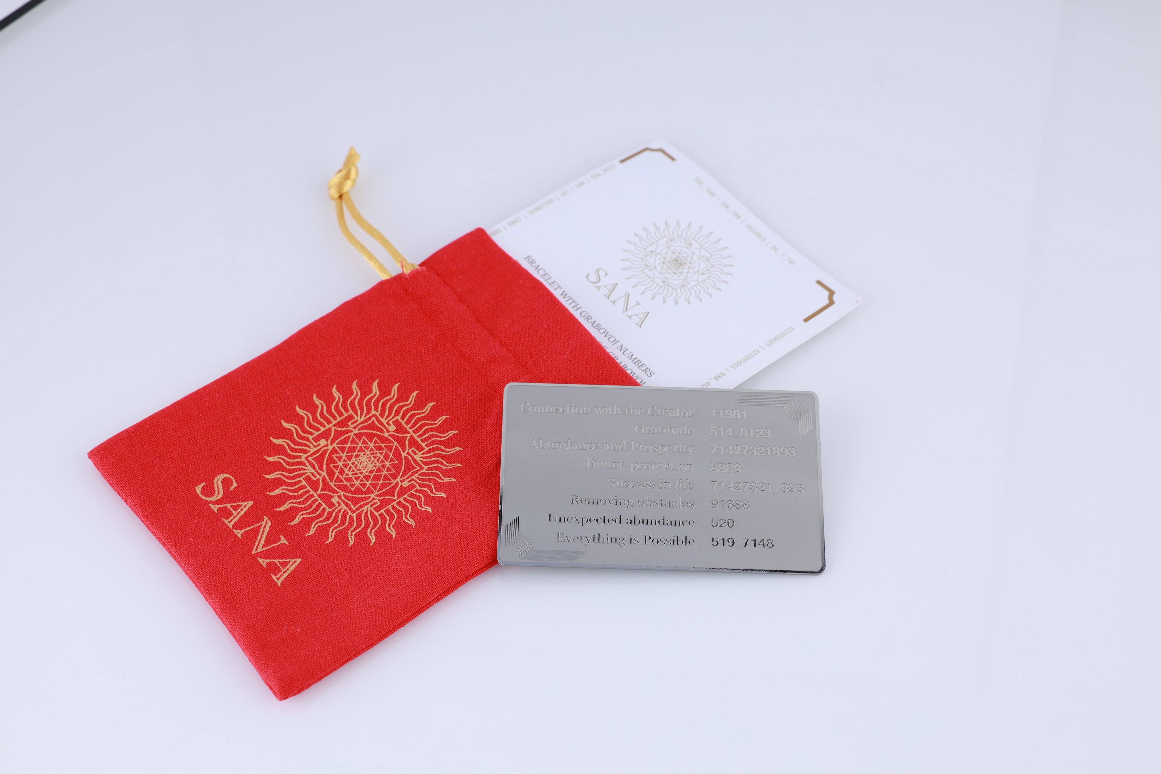 Abundance Activator Card with Grabovoi Numbers and Sacred Geometry