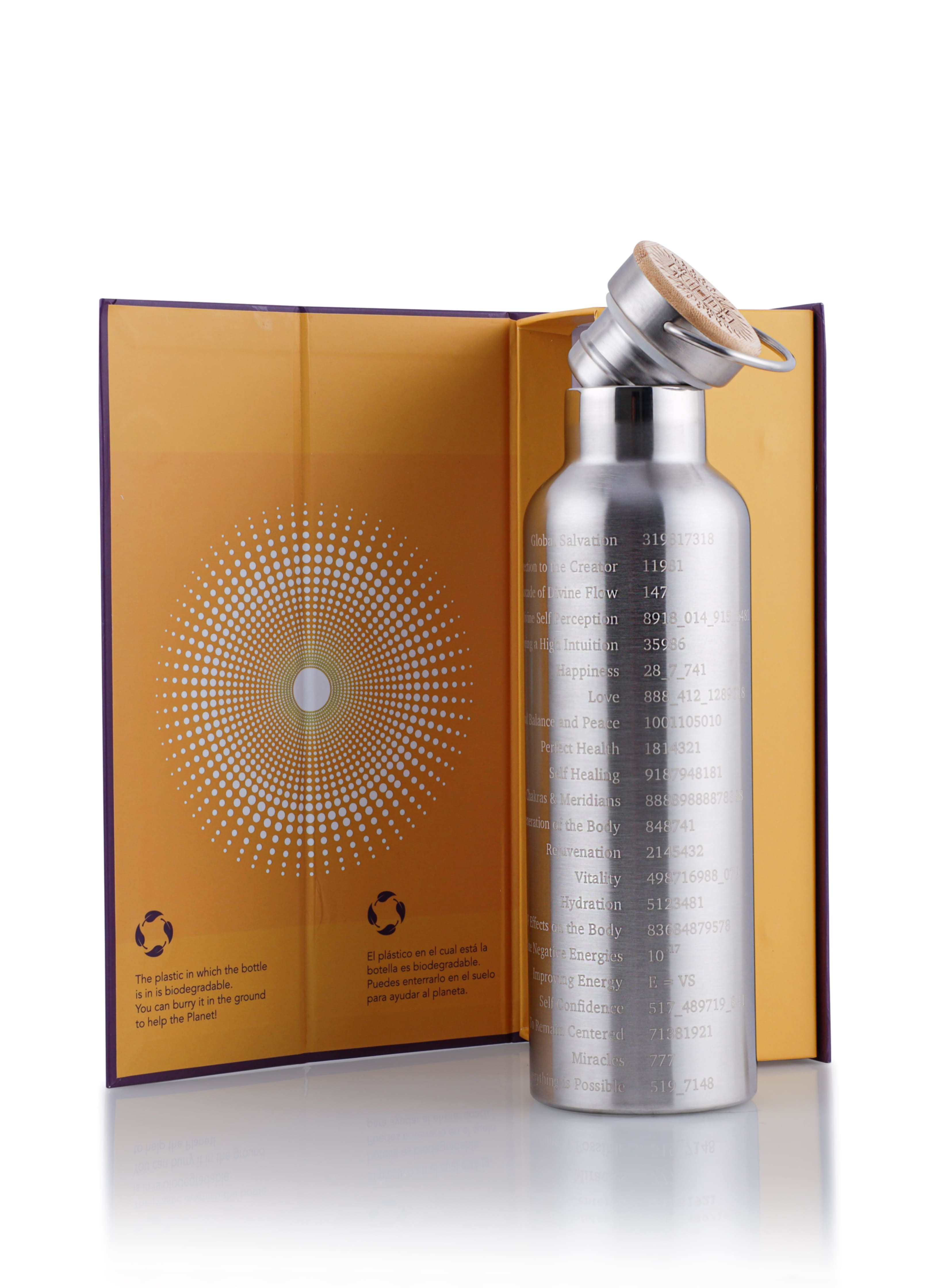 Water Activator Bottle with Grabovoi Numbers and Sacred Geometry (750ml)