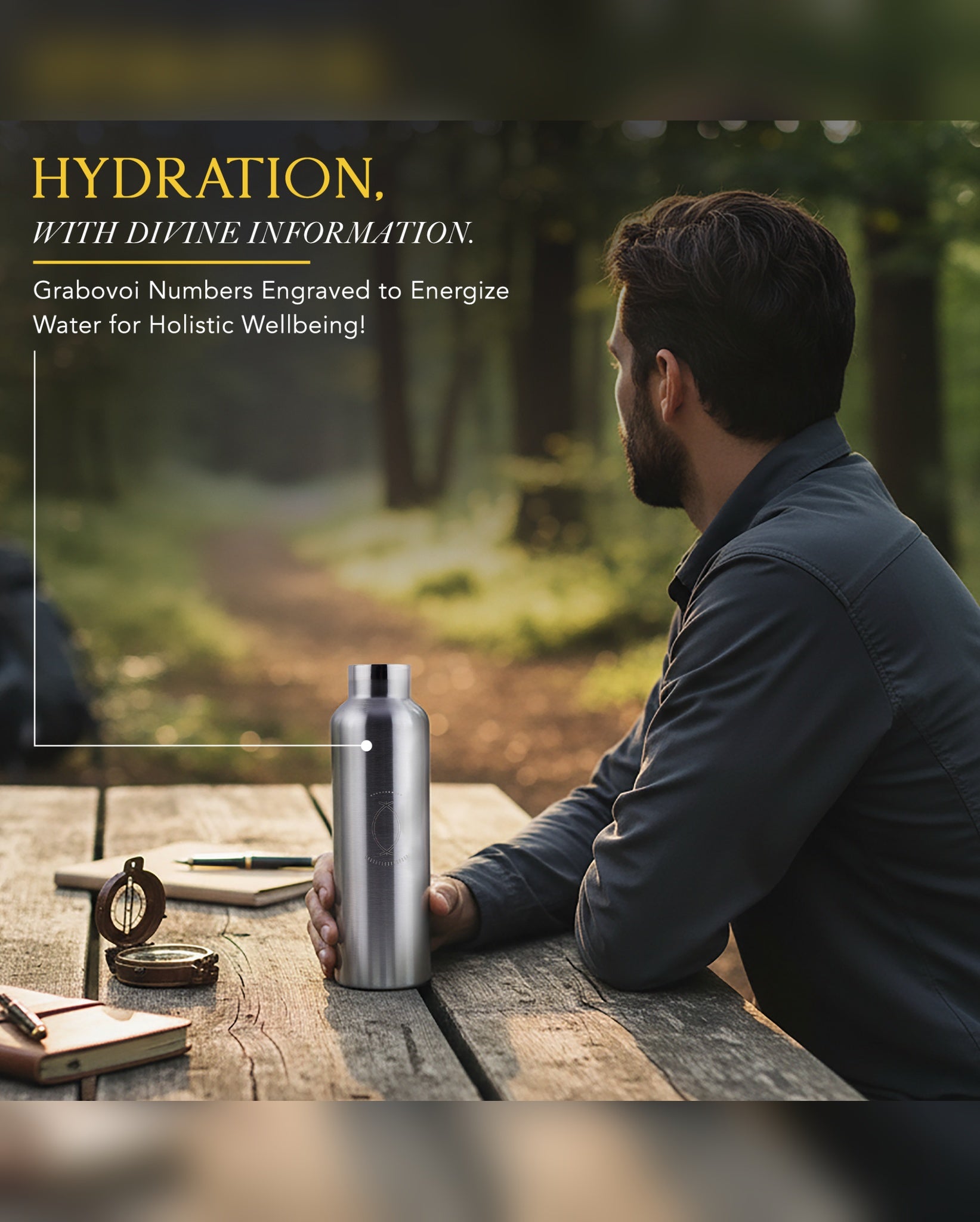 Water Activator Bottle with Grabovoi Numbers and Sacred Geometry (750ml)