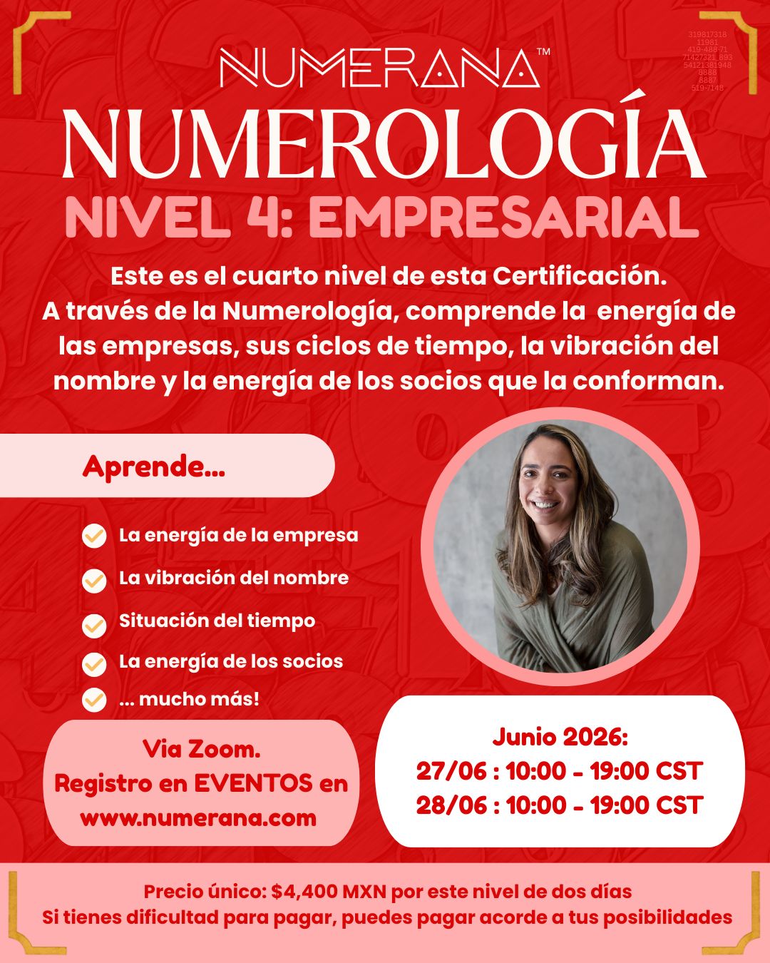 Certificación De Numerología | Por Zoom | Nivel 4:  Las Empresas (2026)