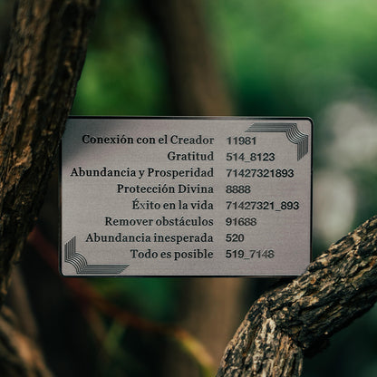 Grabovoi number wallet card designed to enhance abundance, wealth, and financial alignment through spiritual technology.