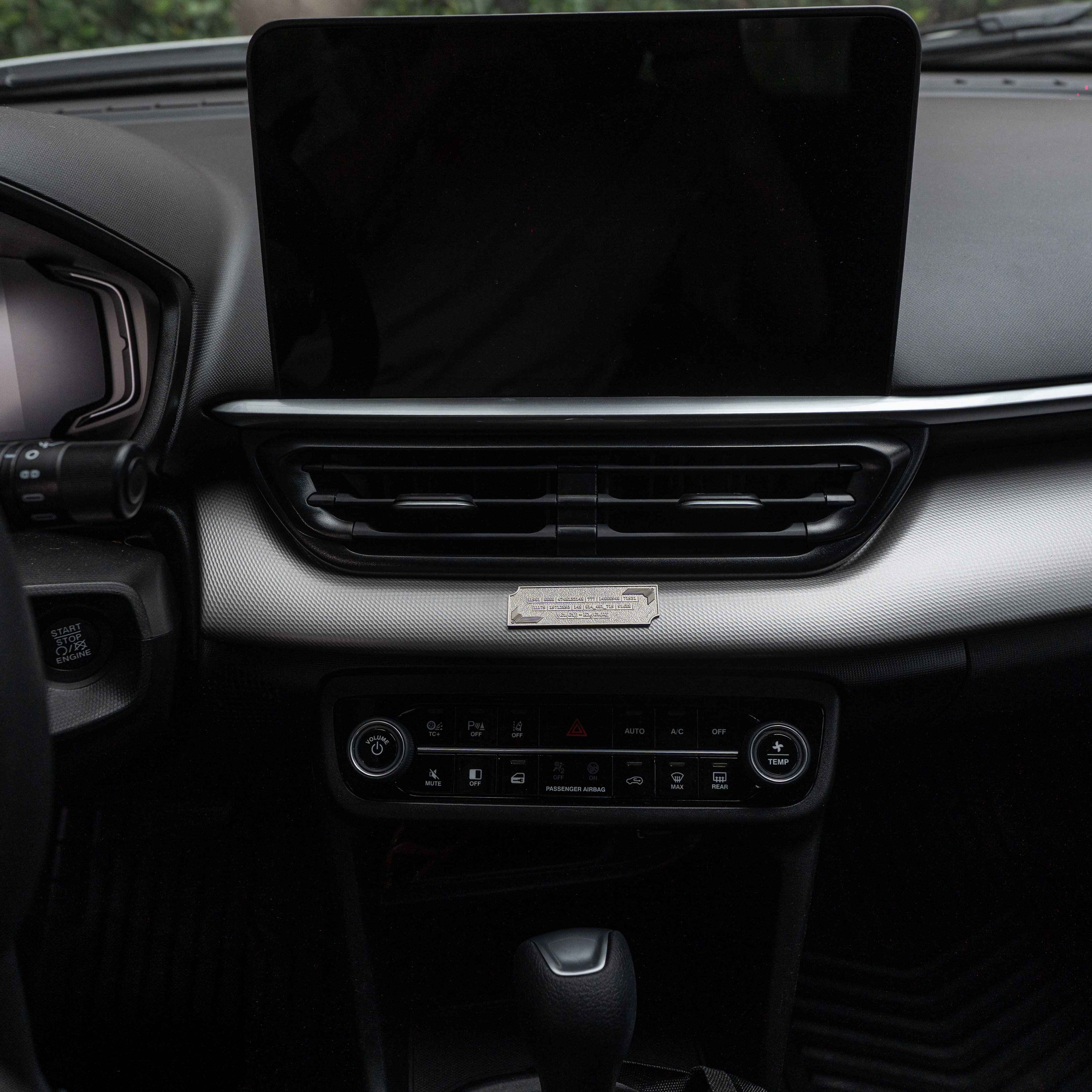 Metallic Grabovoi number charm for vehicles, designed to enhance protection, remove obstacles, and harmonize travel energy