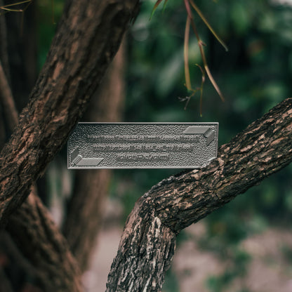 Metallic Grabovoi number charm for vehicles, designed to enhance protection, remove obstacles, and harmonize travel energy