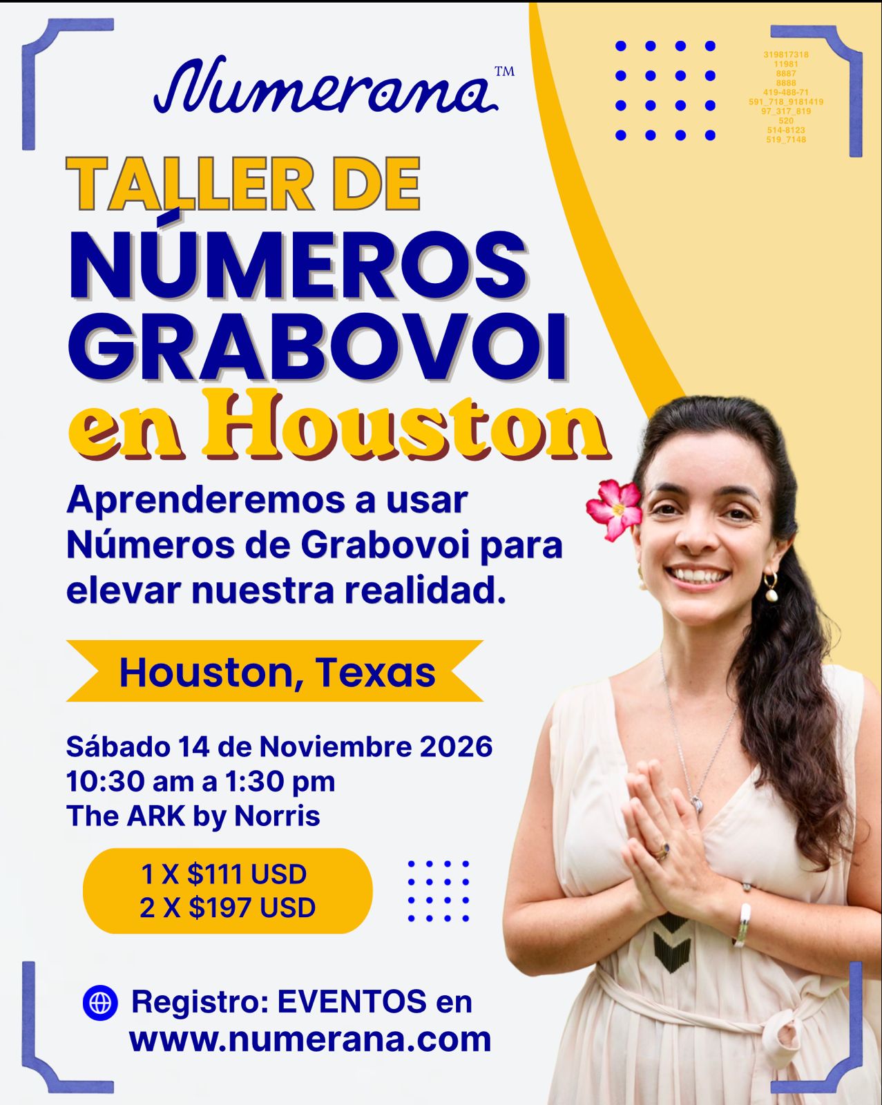 Taller PRESENCIAL de Números Grabovoi en Houston, Texas 2026