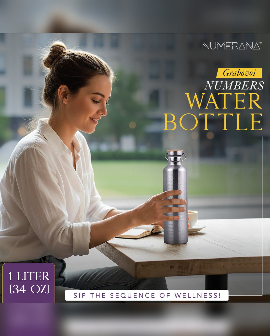 Water Activator Bottle with Grabovoi Numbers and Sacred Geometry (1L | 1000ml)